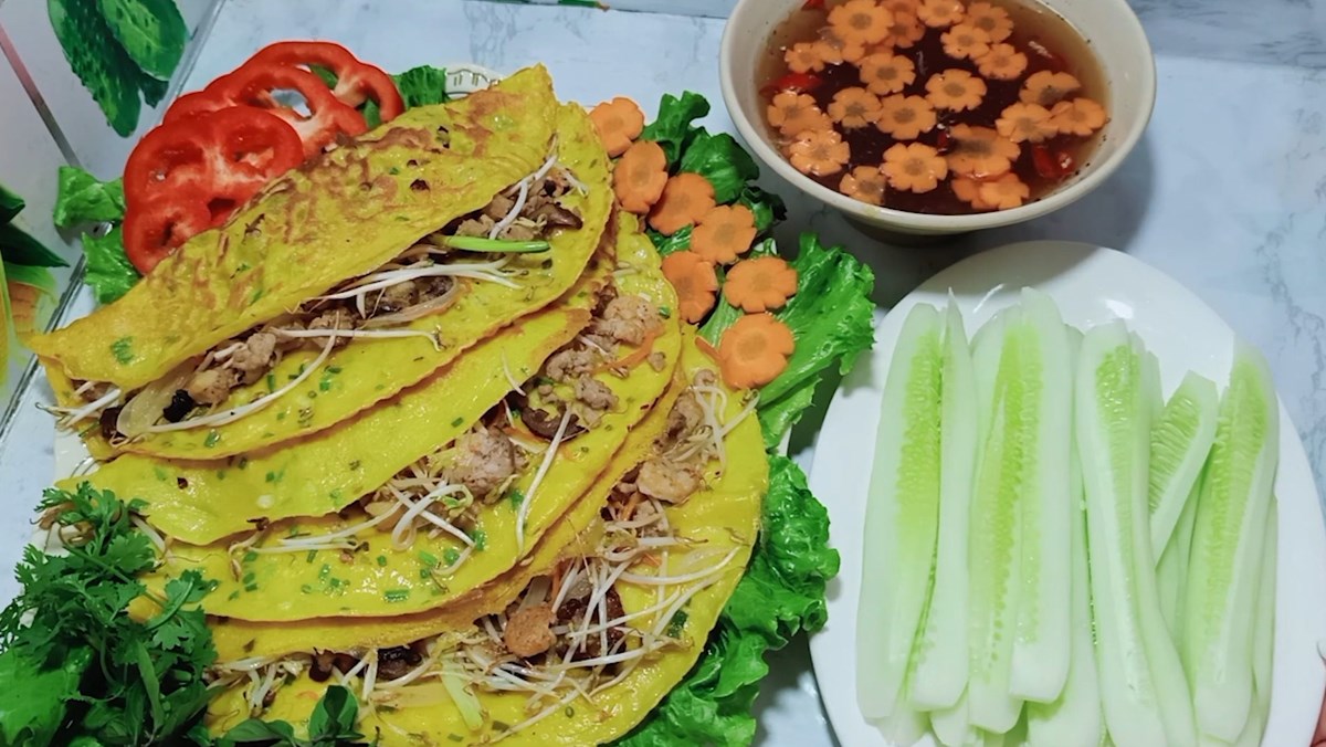 cách làm bánh xèo tại nhà