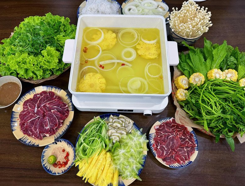 cách làm lẩu bò nhúng dấm hà nội - Hình 2