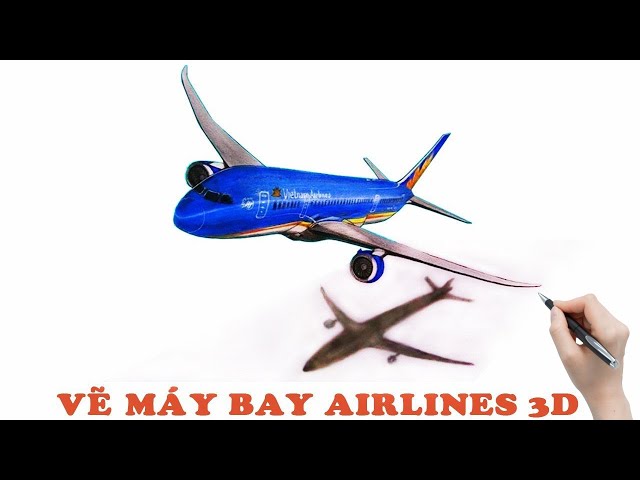 cách vẽ máy bay vietnam airline - Hình 3