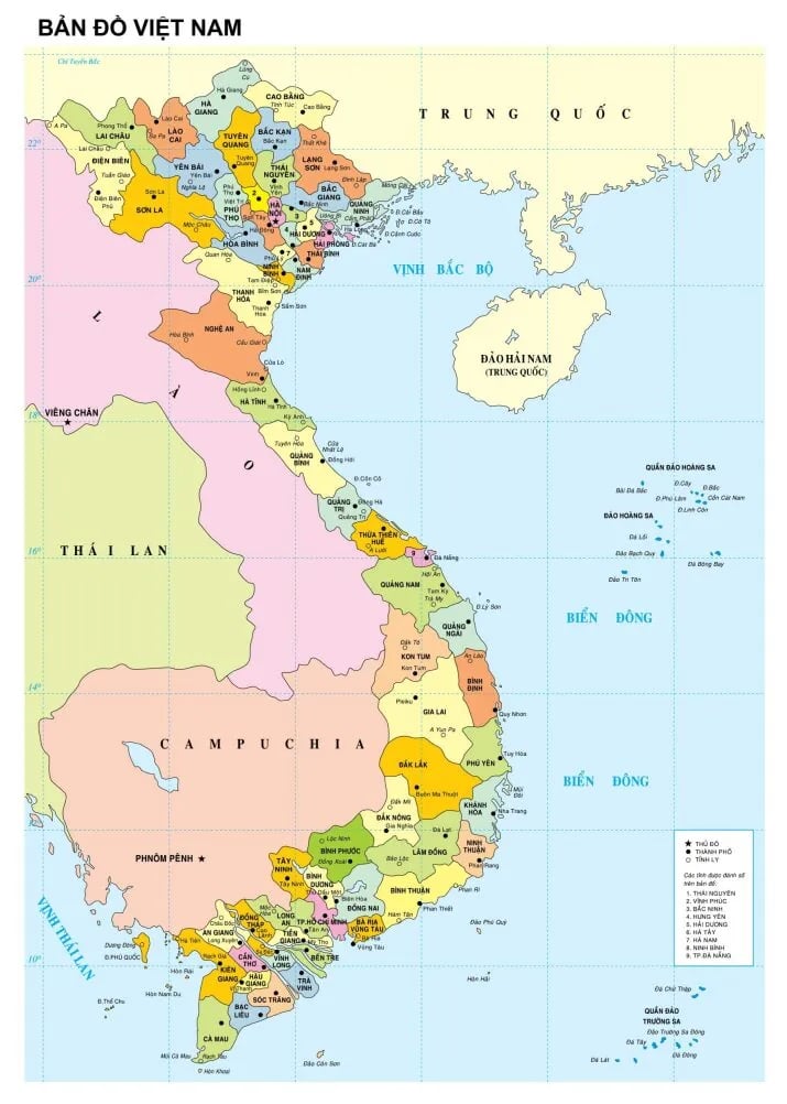 đầu bản đồ việt nam là tỉnh nào