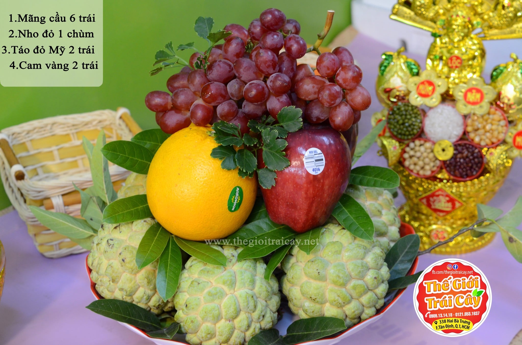 dĩa trái cây cúng đẹp - Hình 3