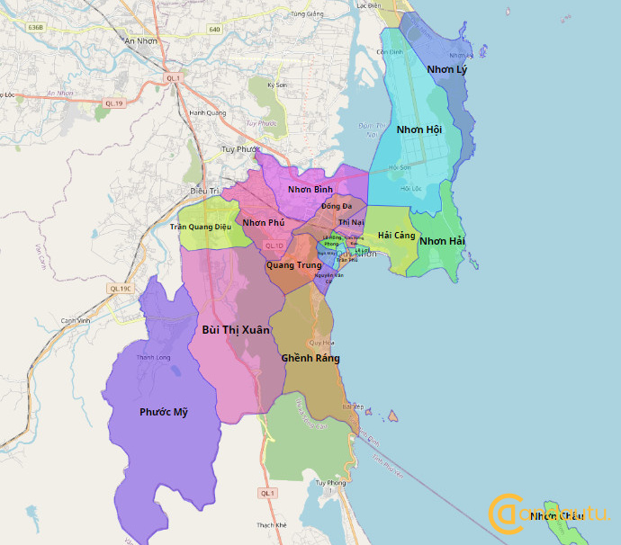 diện tích thành phố quy nhơn