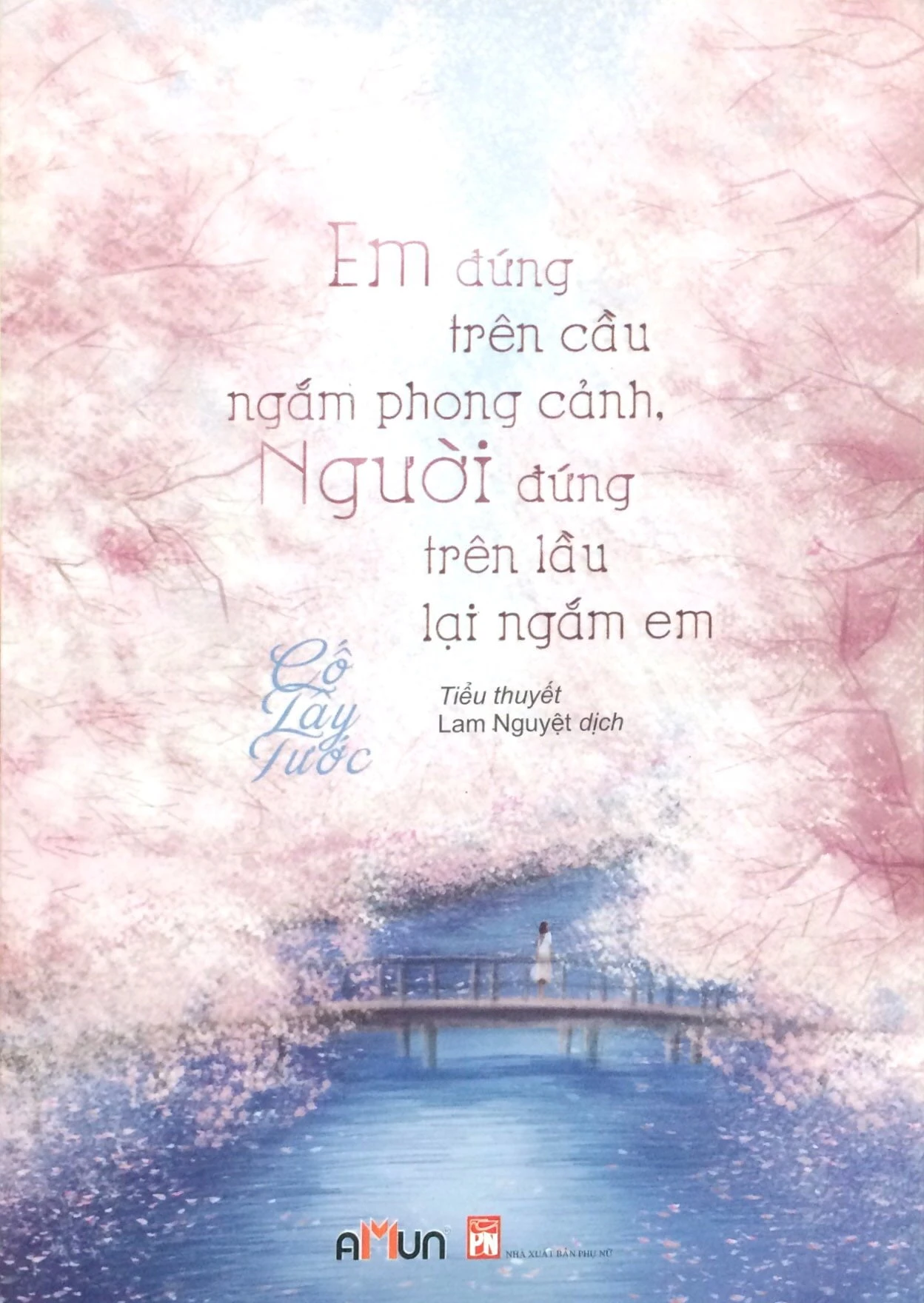 em đứng trên cầu ngắm phong cảnh