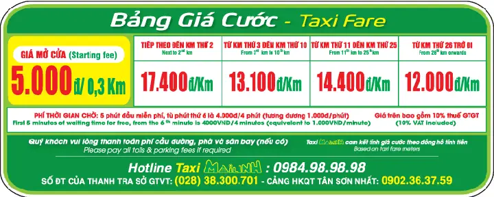 Giá Mở Cửa Taxi Mai Linh 2026: So Sánh Chi Tiết Với Taxi Xanh Sm, Vinasun, G7 & Group Giá Mở Cửa Taxi Mai Linh 2026: So Sánh Chi Tiết Với Taxi Xanh Sm, Vinasun, G7 & Group