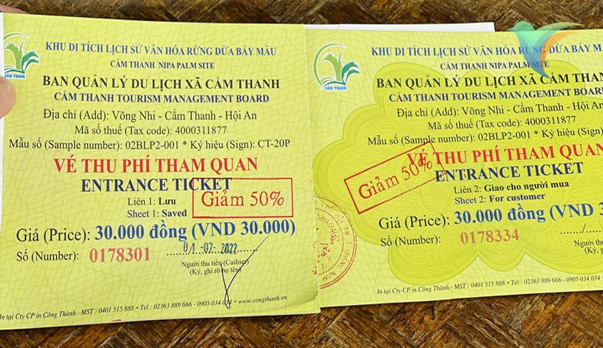 giá vé rừng dừa bảy mẫu