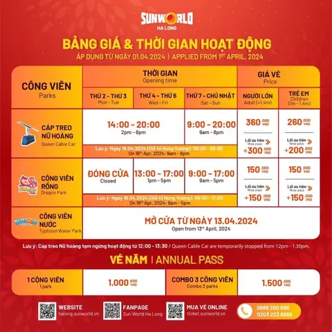Giá Vé Vào Công Viên Nước Hạ Long: Thông Tin Chi Tiết Và Hướng Dẫn Mua Vé Giá Vé Vào Công Viên Nước Hạ Long: Thông Tin Chi Tiết Và Hướng Dẫn Mua Vé