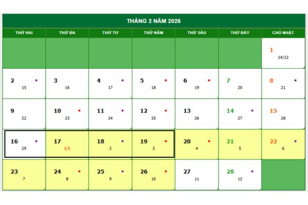 giao thừa 2026 vào ngày nào