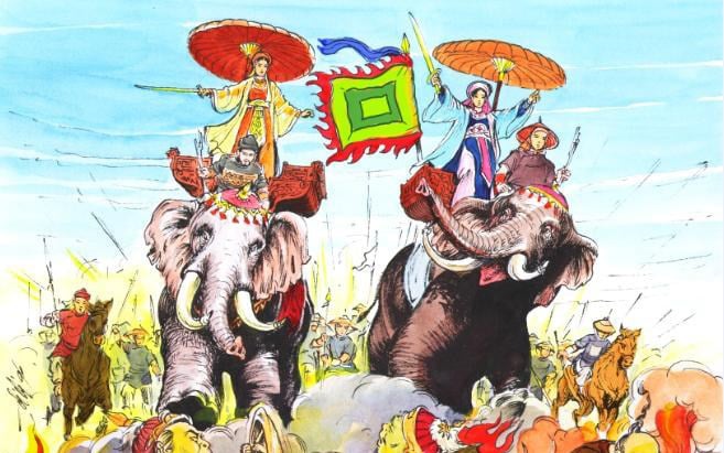 hình ảnh hai bà trưng cưỡi voi - Hình 3