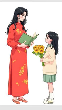 học sinh tặng hoa cô giáo - Hình 2