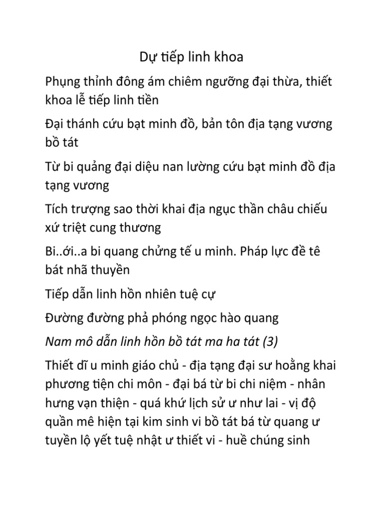 khoa cúng tiếp linh
