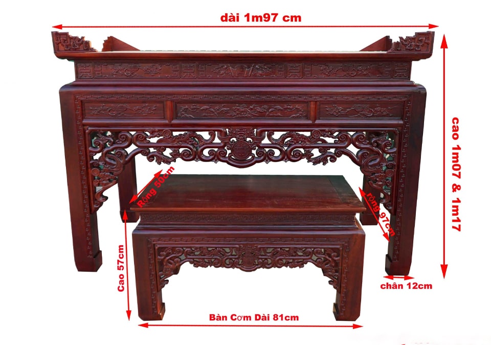 kích thước bàn cúng cơm - Hình 2