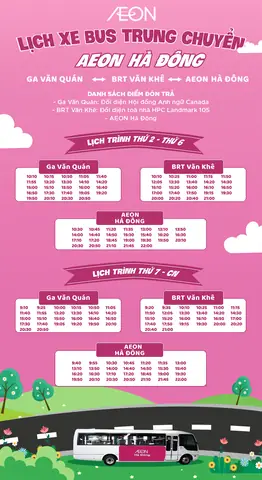 Cẩm Nang Lịch Trình Xe Bus Đến Aeon Mall Hà Đông Cẩm Nang Lịch Trình Xe Bus Đến Aeon Mall Hà Đông
