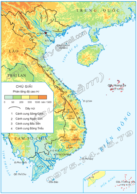 lược đồ địa hình việt nam - Hình 2