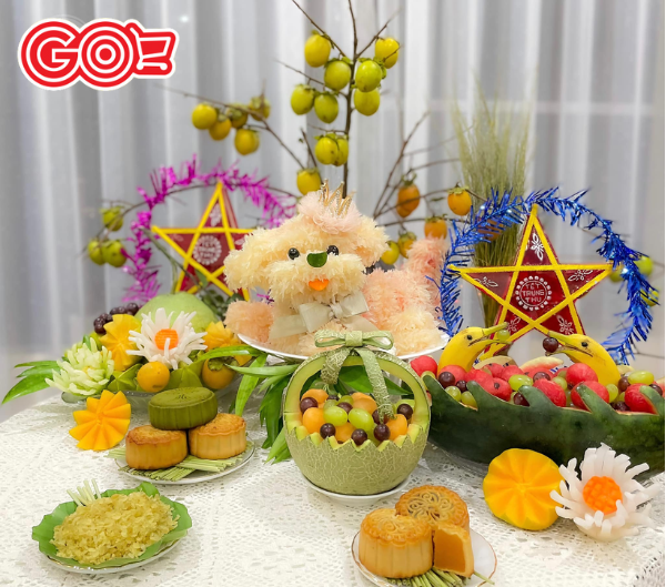 mâm cỗ trung thu truyền thống