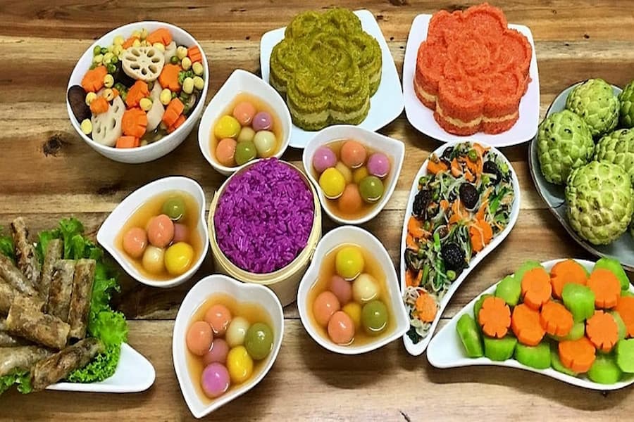 mâm cúng chay rằm tháng giêng