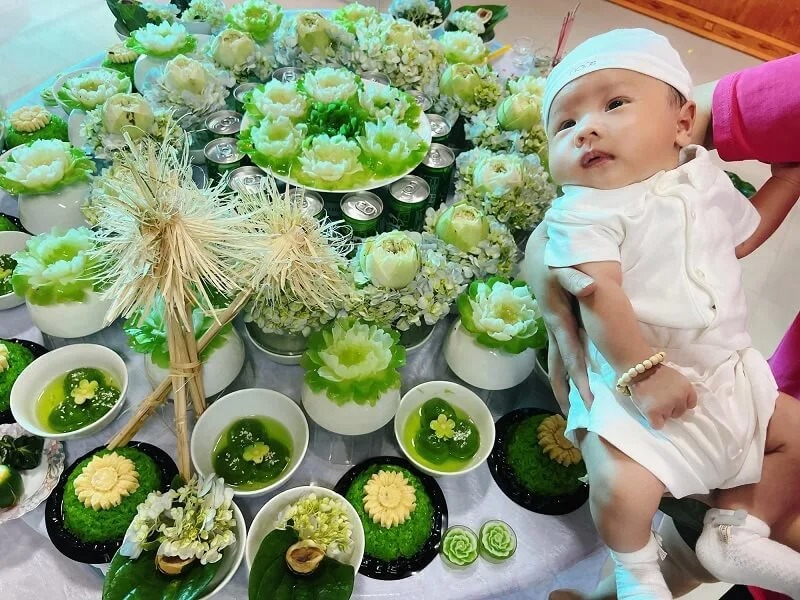 mâm cúng thôi nôi bé trai gồm những gì - Hình 3