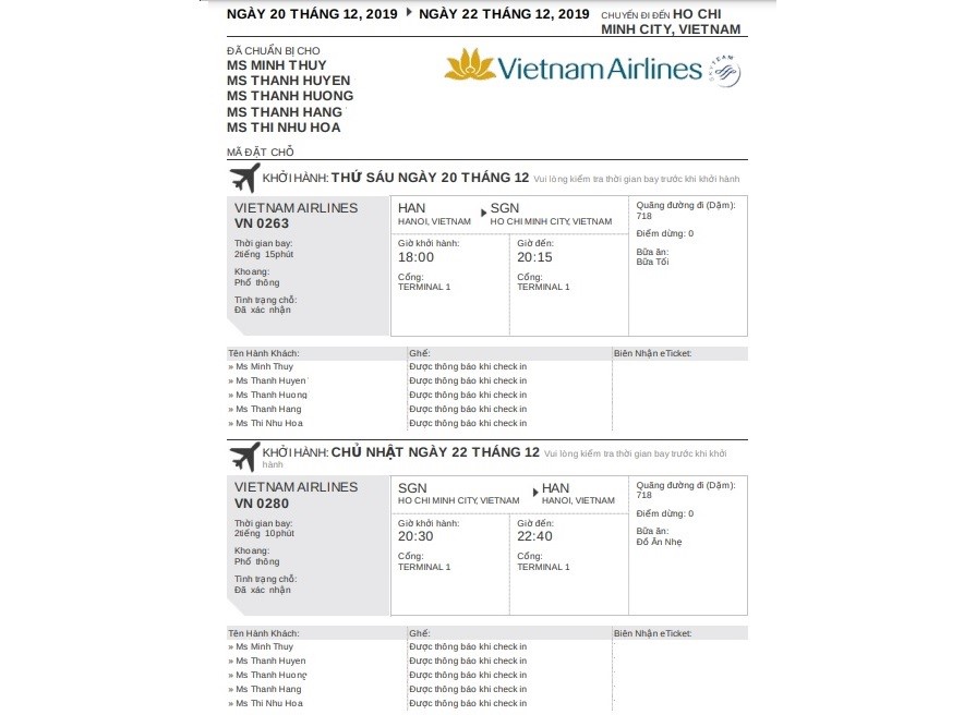 mẫu vé máy bay vietnam airlines