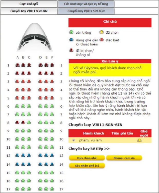 máy bay vietjet có bao nhiêu ghế - Hình 1