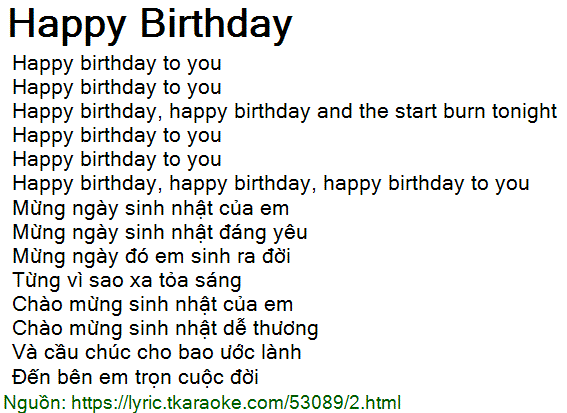 mừng ngày sinh nhật của em