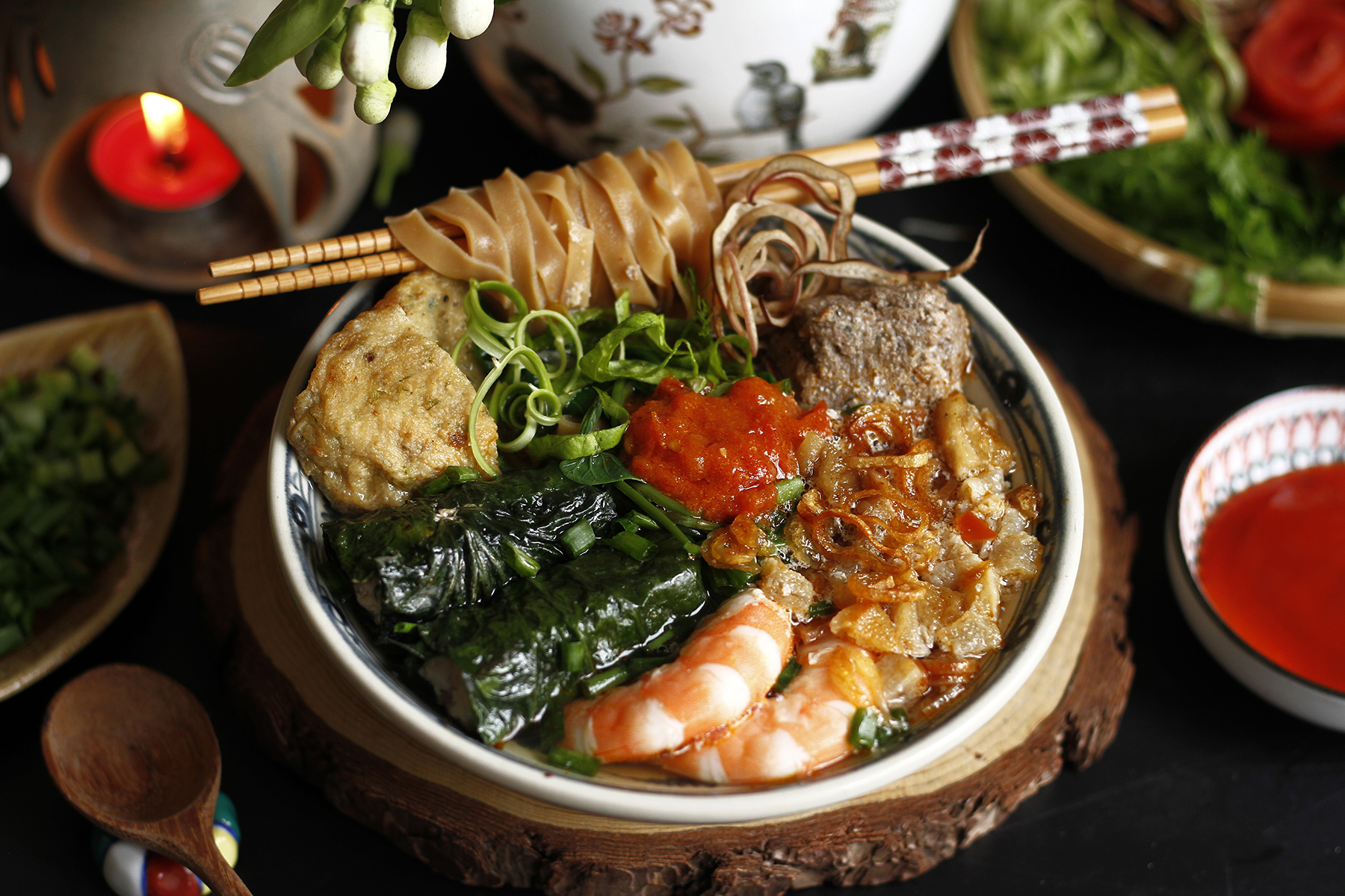 nấu bánh đa cua đơn giản