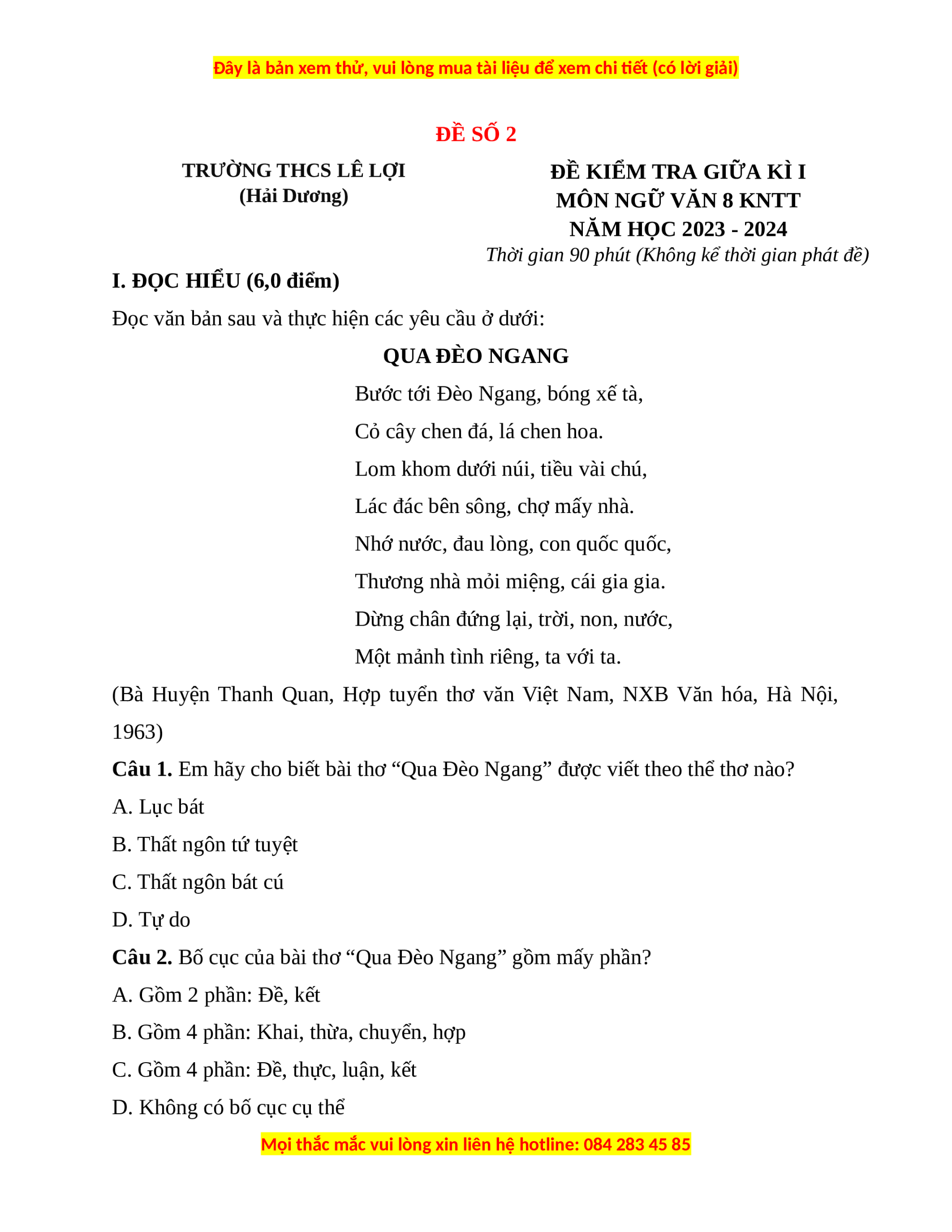 qua đèo ngang thuộc thể thơ gì - Hình 4