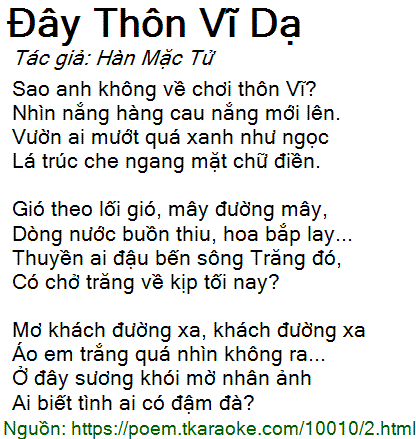 sao anh không về chơi thôn vỹ