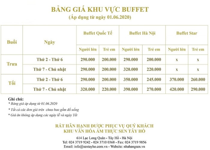 sen tây hồ bảng giá 2026 - Hình 2