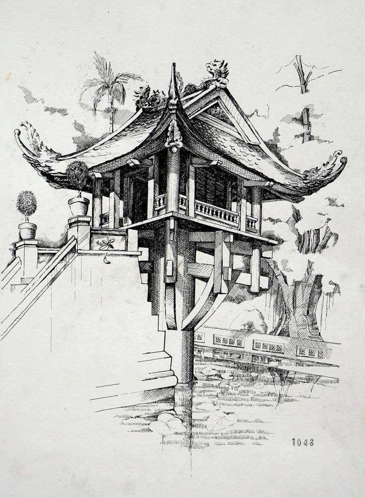 tranh tô màu chùa một cột - Hình 4