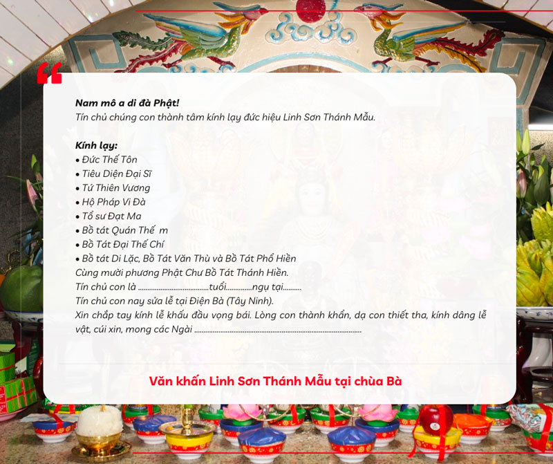 văn khấn chùa bà tây ninh