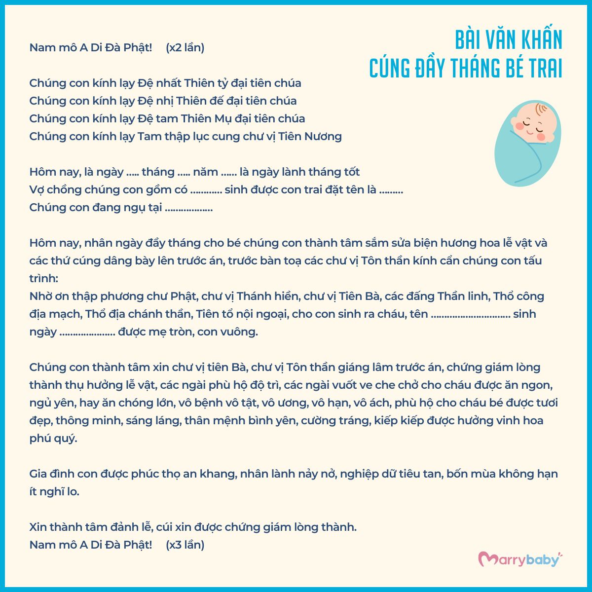 văn khấn cúng đầy tháng bé trai - Hình 5