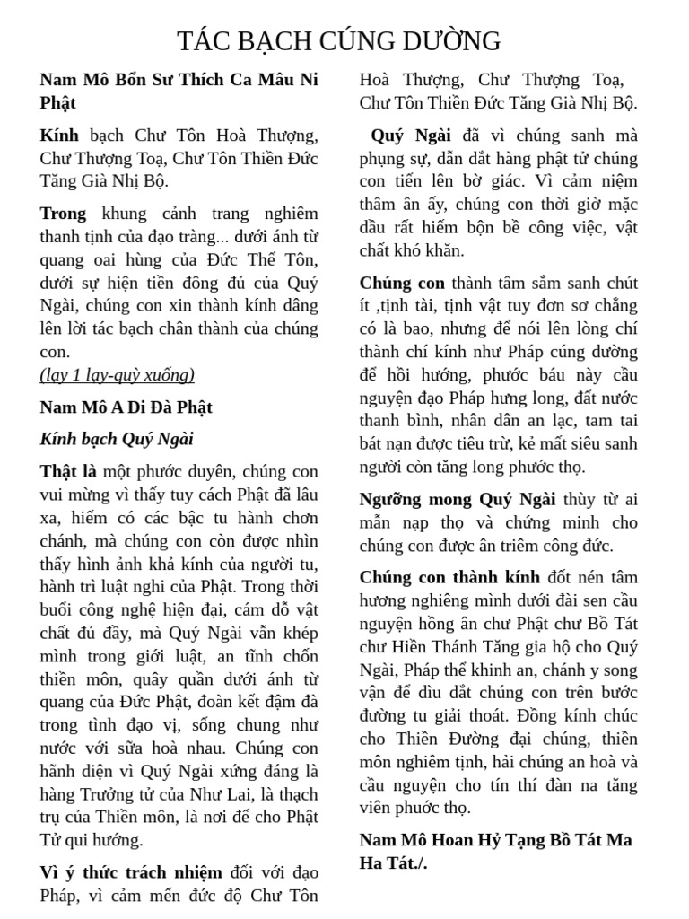 văn tác bạch cúng dường trai tăng - Hình 2
