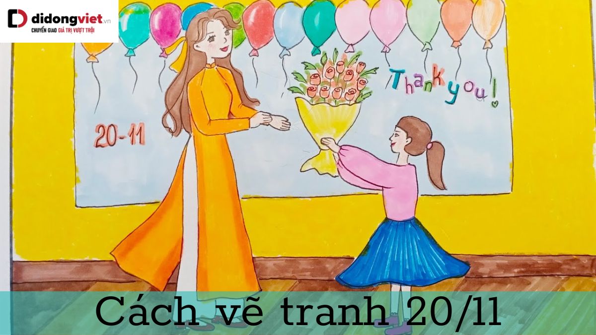 vẽ cô giáo và học sinh ngày 20 tháng 11 - Hình 5