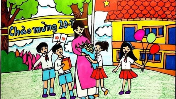 vẽ tranh 20/10 tặng cô giáo - Hình 2