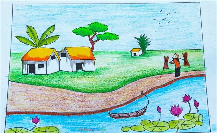 vẽ tranh chủ đề quê hương đất nước - Hình 4