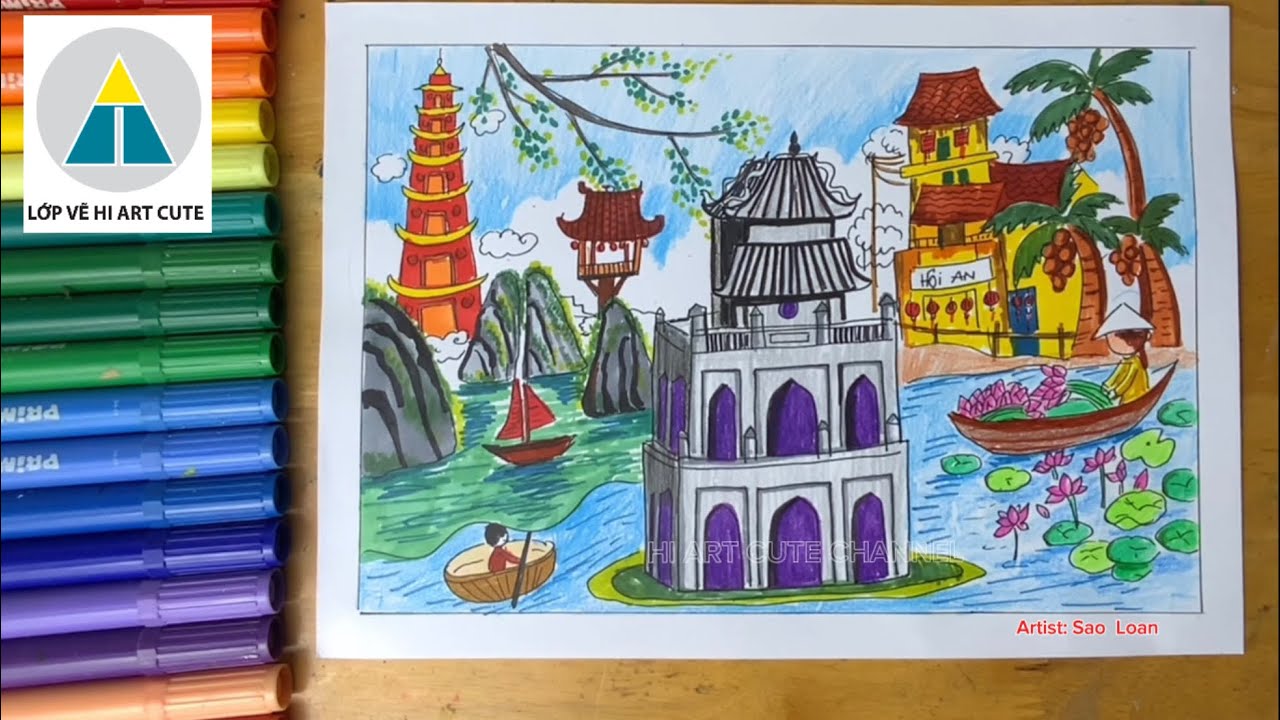 vẽ tranh chủ đề quê hương đất nước - Hình 5
