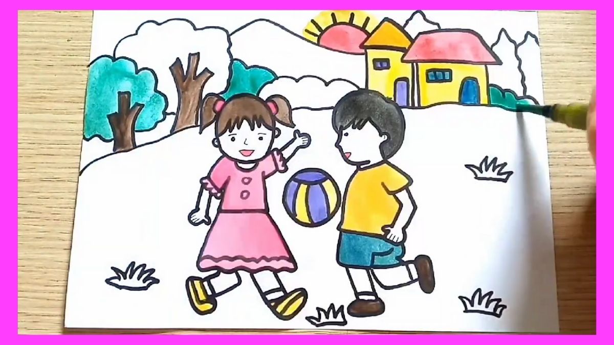 vẽ tranh chủ đề tình bạn - Hình 3