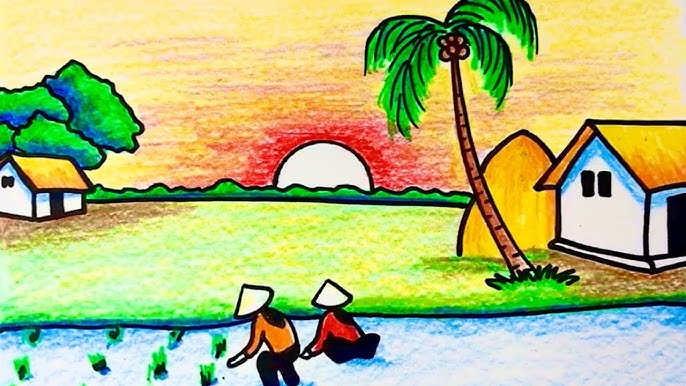 vẽ tranh cuộc sống quanh em đơn giản nhất