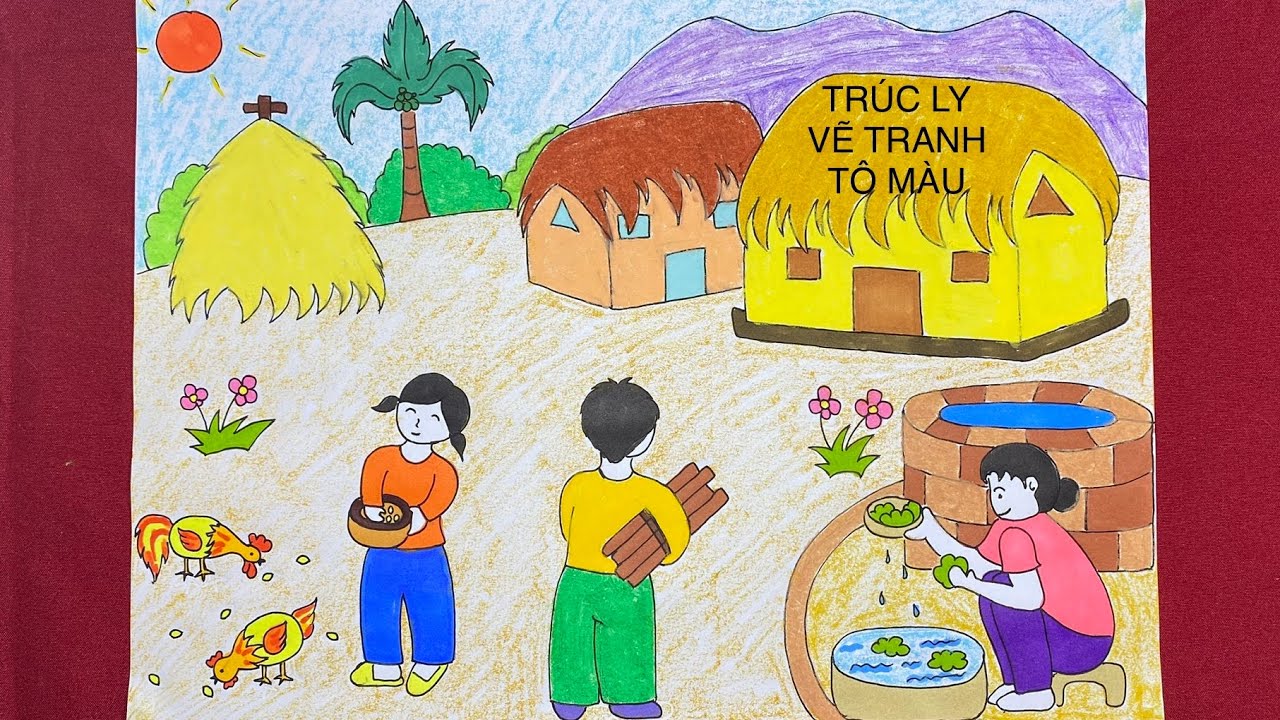 vẽ tranh cuộc sống quanh em lớp 5 đơn giản - Hình 4