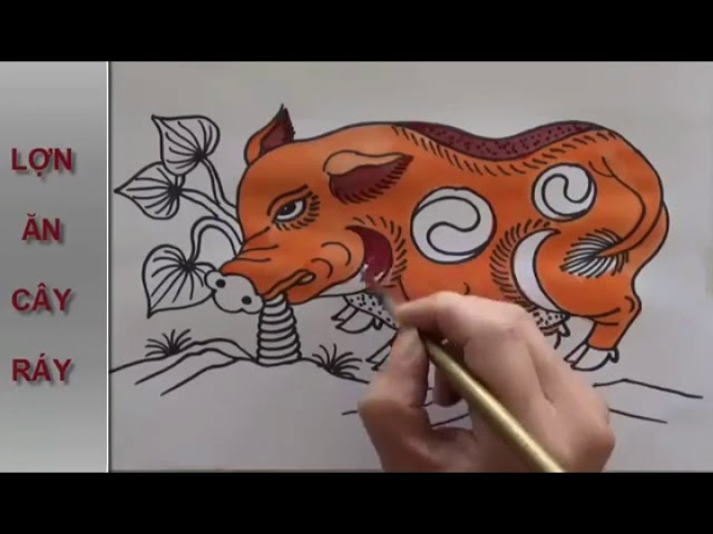 vẽ tranh đông hồ đơn giản