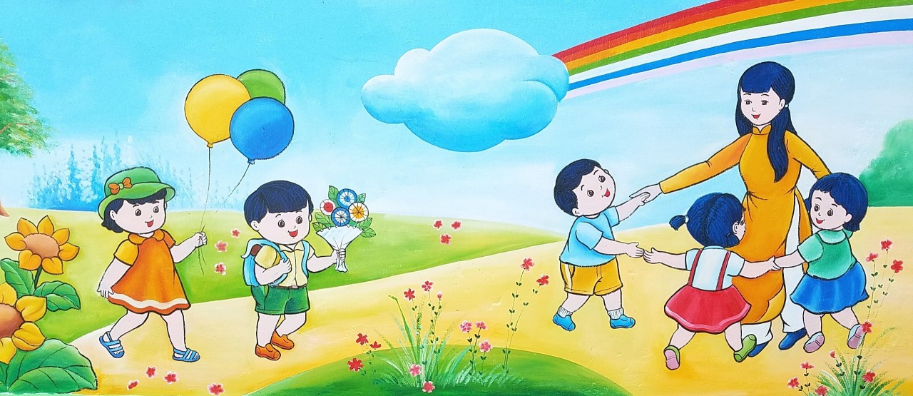 vẽ tranh tường trường tiểu học - Hình 4