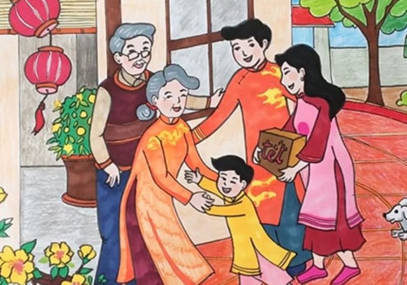 vẽ tranh về chủ đề gia đình - Hình 2