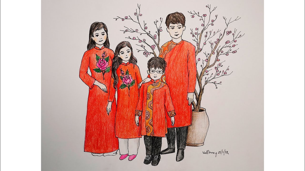 vẽ tranh về chủ đề gia đình - Hình 3