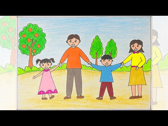 vẽ tranh về chủ đề gia đình