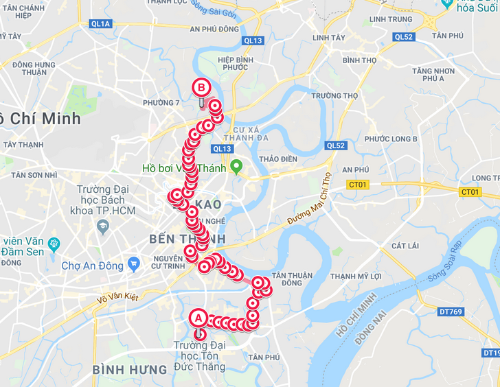 xe bus 31 đi qua những điểm nào