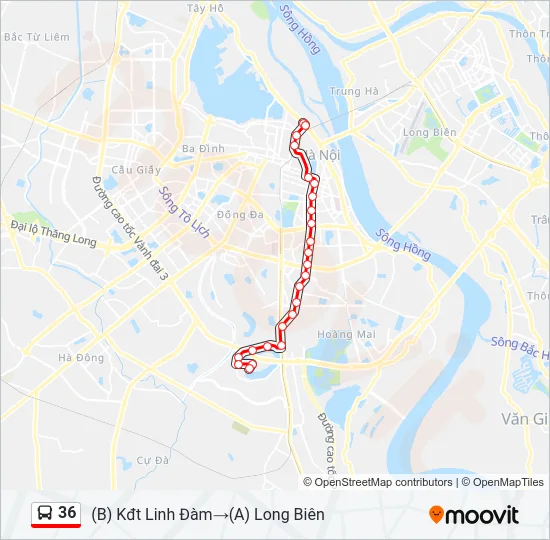 xe bus 36 đi qua những điểm nào - Hình 2