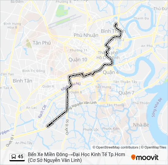 xe bus 45 đi qua những điểm nào - Hình 2