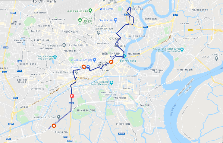 xe bus 45 đi qua những điểm nào - Hình 3
