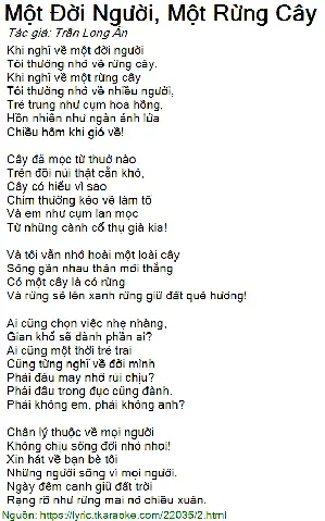 Khám Phá Ý Nghĩa Lời Bài Hát Một Đời Người Một Rừng Cây