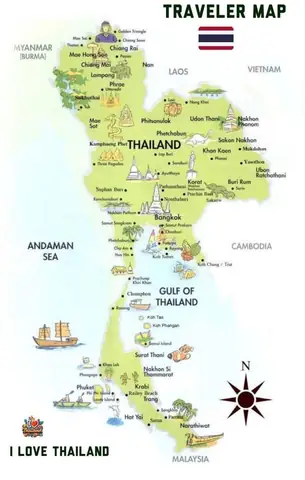 Khám Phá Bản Đồ Du Lịch Thái Lan: Địa Điểm Nổi Bật Du Khách