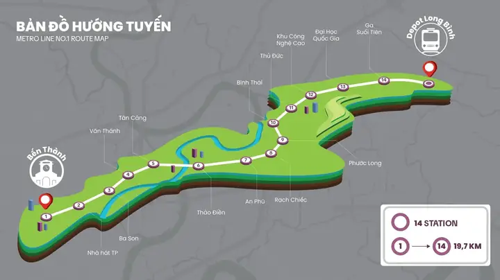 Xem Chi Tiết Lộ Trình Tuyến Metro Số 1 Bến Thành – Suối Tiên